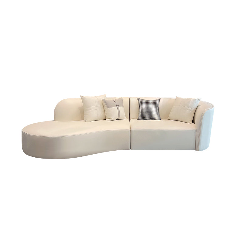 Stain-Resistant Modern Faux Leather Sofa/Sectional Pillowed Back Cushions Clearhalo 'furn' 'furn_sectionals' 'Furniture' 'furniture_sectionals' 'kitchen' 'kitchen_sectionals' 'Living Room Furniture' 'Sectionals' 4822282
