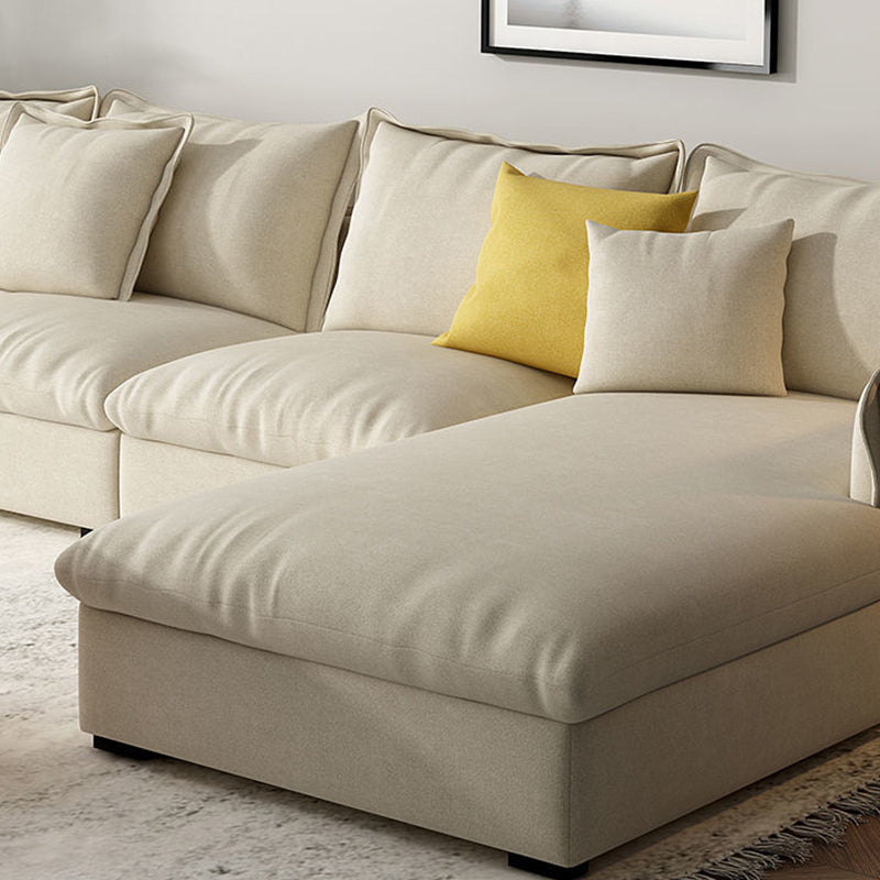 Contemporary Removable Cushions Sectionals 33.46"High Straight Arm Sofa,Beige Clearhalo 'furn' 'furn_sectionals' 'Furniture' 'furniture_sectionals' 'kitchen' 'kitchen_sectionals' 'Living Room Furniture' 'Sectionals' 4822295