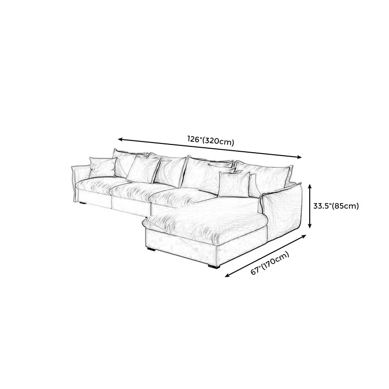 Contemporary Removable Cushions Sectionals 33.46"High Straight Arm Sofa,Beige Clearhalo 'furn' 'furn_sectionals' 'Furniture' 'furniture_sectionals' 'kitchen' 'kitchen_sectionals' 'Living Room Furniture' 'Sectionals' 4822298