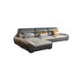 Grey Stain-Resistant Faux Leather Pillow Top Arm Sofa/Sectional for Living Room 102"L x 69"W x 35"H Clearhalo 'furn' 'furn_sectionals' 'Furniture' 'furniture_sectionals' 'kitchen' 'kitchen_sectionals' 'Living Room Furniture' 'Sectionals' 4822344