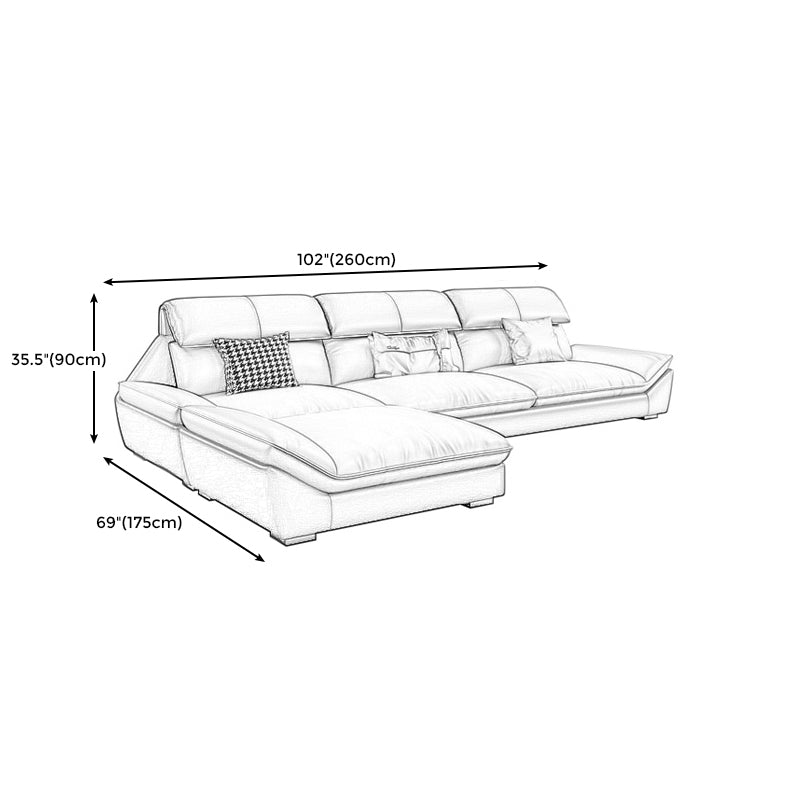 Grey Stain-Resistant Faux Leather Pillow Top Arm Sofa/Sectional for Living Room Clearhalo 'furn' 'furn_sectionals' 'Furniture' 'furniture_sectionals' 'kitchen' 'kitchen_sectionals' 'Living Room Furniture' 'Sectionals' 4822350