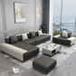 Contemporary Modular L-Shape Sectional with Pillowed Back Cushions Clearhalo 'furn' 'furn_sectionals' 'Furniture' 'furniture_sectionals' 'kitchen' 'kitchen_sectionals' 'Living Room Furniture' 'Sectionals' 4822358