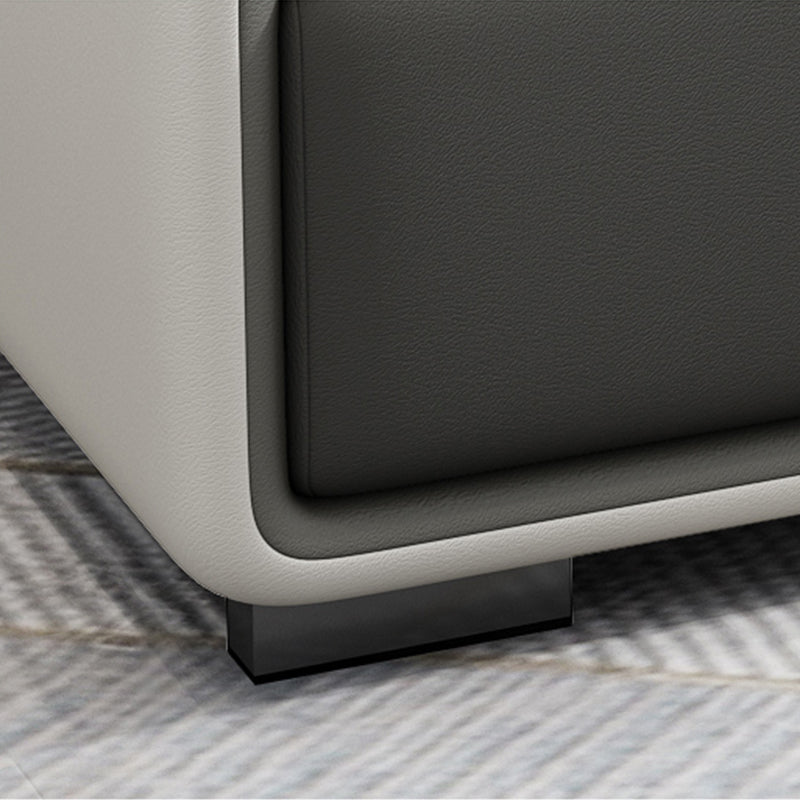 Contemporary Modular L-Shape Sectional with Pillowed Back Cushions Clearhalo 'furn' 'furn_sectionals' 'Furniture' 'furniture_sectionals' 'kitchen' 'kitchen_sectionals' 'Living Room Furniture' 'Sectionals' 4822364