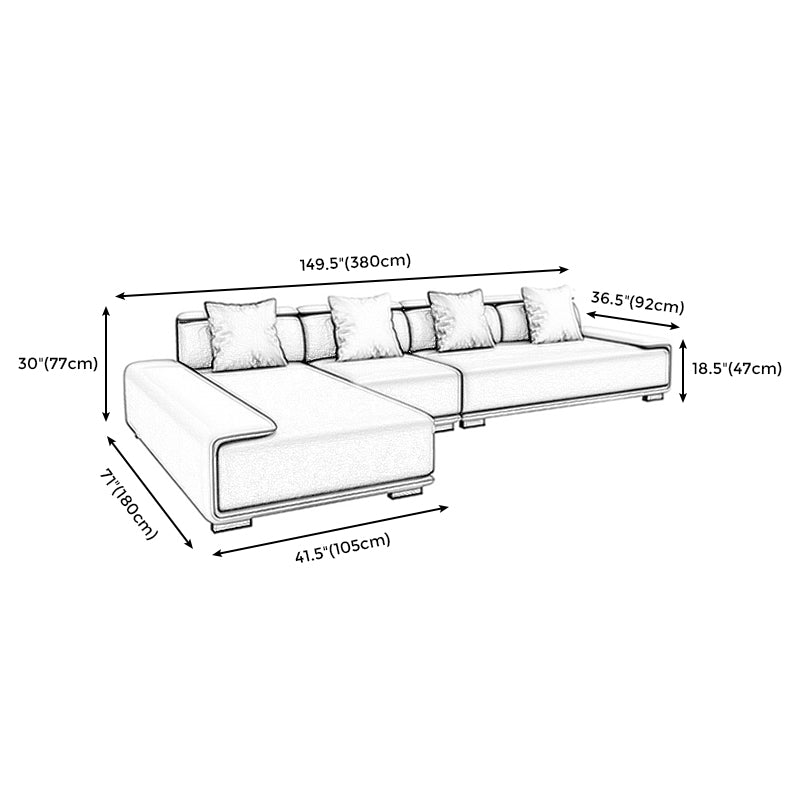 Contemporary Modular L-Shape Sectional with Pillowed Back Cushions Clearhalo 'furn' 'furn_sectionals' 'Furniture' 'furniture_sectionals' 'kitchen' 'kitchen_sectionals' 'Living Room Furniture' 'Sectionals' 4822368