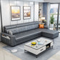 106.3"L x 57.09"W x 35.43"H Fabric Adjustable High Back Sectionals Sofa with Storage Dark Gray Faux Leather Clearhalo 'furn' 'furn_sectionals' 'Furniture' 'furniture_sectionals' 'kitchen' 'kitchen_sectionals' 'Living Room Furniture' 'Sectionals' 4822370