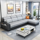 106.3"L x 57.09"W x 35.43"H Fabric Adjustable High Back Sectionals Sofa with Storage Gray Black Faux Leather Clearhalo 'furn' 'furn_sectionals' 'Furniture' 'furniture_sectionals' 'kitchen' 'kitchen_sectionals' 'Living Room Furniture' 'Sectionals' 4822377