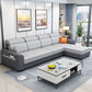 106.3"L x 57.09"W x 35.43"H Fabric Adjustable High Back Sectionals Sofa with Storage Dark Grey Light Grey Cotton Blend Clearhalo 'furn' 'furn_sectionals' 'Furniture' 'furniture_sectionals' 'kitchen' 'kitchen_sectionals' 'Living Room Furniture' 'Sectionals' 4822382