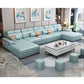 159.44" L x 70.86" W x 35.43" H Adjustable Faux Leather Pillow Top Arm Sectional Mint Green Clearhalo 'furn' 'furn_sectionals' 'Furniture' 'furniture_sectionals' 'kitchen' 'kitchen_sectionals' 'Living Room Furniture' 'Sectionals' 4822391