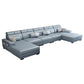 159.44" L x 70.86" W x 35.43" H Adjustable Faux Leather Pillow Top Arm Sectional Clearhalo 'furn' 'furn_sectionals' 'Furniture' 'furniture_sectionals' 'kitchen' 'kitchen_sectionals' 'Living Room Furniture' 'Sectionals' 4822400