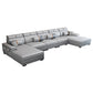 159.44" L x 70.86" W x 35.43" H Adjustable Faux Leather Pillow Top Arm Sectional Clearhalo 'furn' 'furn_sectionals' 'Furniture' 'furniture_sectionals' 'kitchen' 'kitchen_sectionals' 'Living Room Furniture' 'Sectionals' 4822403