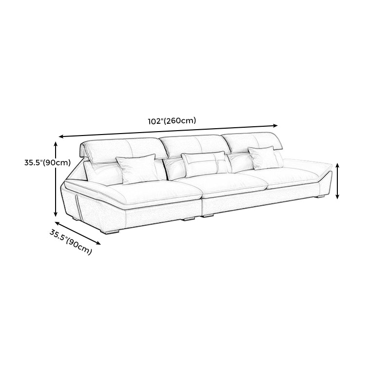 Faux Leather Contemporary Beige Sofa/Sectional for Living Room Clearhalo 'furn' 'furn_sectionals' 'Furniture' 'furniture_sectionals' 'kitchen' 'kitchen_sectionals' 'Living Room Furniture' 'Sectionals' 4822438