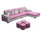 Contemporary Right Hand Facing Sectional with Round Arm and Storage Pink Linen Blend Clearhalo 'furn' 'furn_sectionals' 'Furniture' 'furniture_sectionals' 'kitchen' 'kitchen_sectionals' 'Living Room Furniture' 'Sectionals' 4822448
