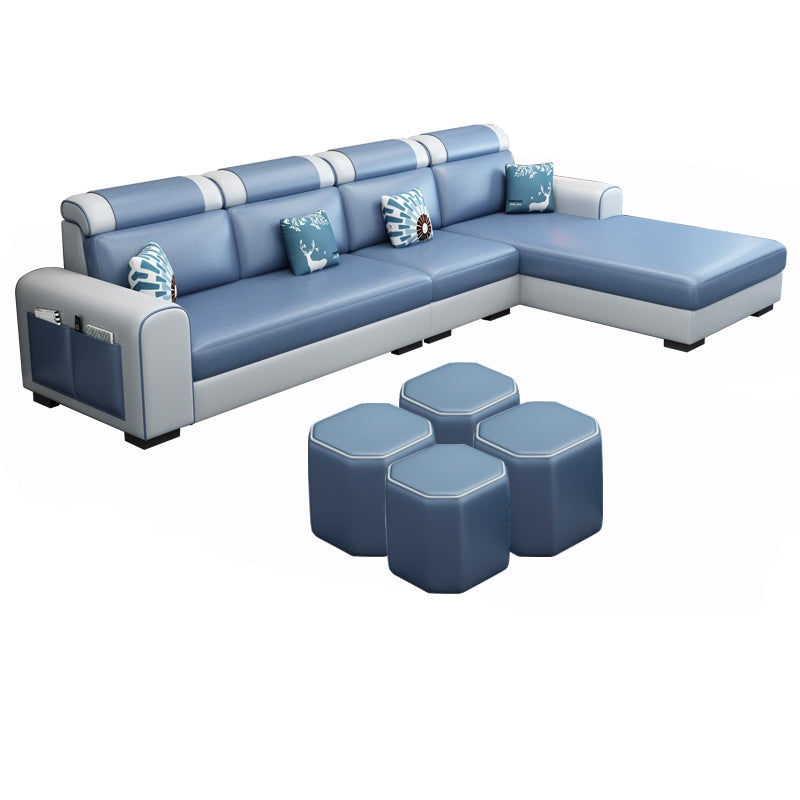Contemporary Right Hand Facing Sectional with Round Arm and Storage Clearhalo 'furn' 'furn_sectionals' 'Furniture' 'furniture_sectionals' 'kitchen' 'kitchen_sectionals' 'Living Room Furniture' 'Sectionals' 4822449