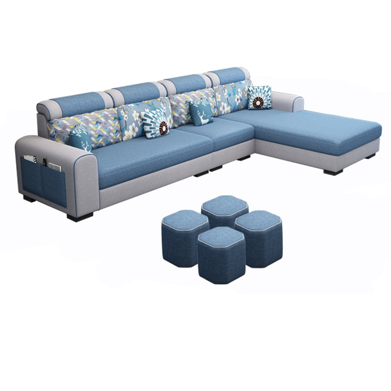Contemporary Right Hand Facing Sectional with Round Arm and Storage Clearhalo 'furn' 'furn_sectionals' 'Furniture' 'furniture_sectionals' 'kitchen' 'kitchen_sectionals' 'Living Room Furniture' 'Sectionals' 4822451
