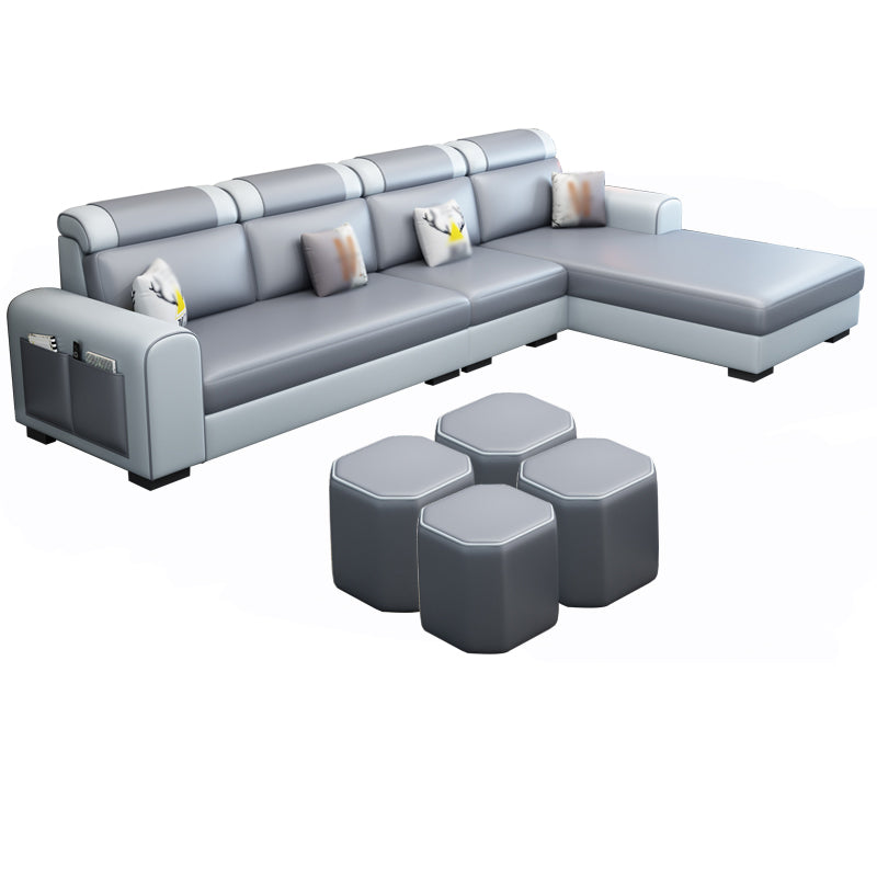 Contemporary Right Hand Facing Sectional with Round Arm and Storage Clearhalo 'furn' 'furn_sectionals' 'Furniture' 'furniture_sectionals' 'kitchen' 'kitchen_sectionals' 'Living Room Furniture' 'Sectionals' 4822455