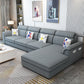 Contemporary L-Shape Sectional with Storage and USB for Apartment Dark Gray Linen Blend Clearhalo 'furn' 'furn_sectionals' 'Furniture' 'furniture_sectionals' 'kitchen' 'kitchen_sectionals' 'Living Room Furniture' 'Sectionals' 4822488