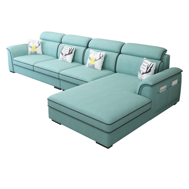 Contemporary L-Shape Sectional with Storage and USB for Apartment Clearhalo 'furn' 'furn_sectionals' 'Furniture' 'furniture_sectionals' 'kitchen' 'kitchen_sectionals' 'Living Room Furniture' 'Sectionals' 4822494