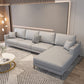 Scandinavian Modular Sectional with Recessed Arm and Pillowed Back Cushions Light Gray Clearhalo 'furn' 'furn_sectionals' 'Furniture' 'furniture_sectionals' 'kitchen' 'kitchen_sectionals' 'Living Room Furniture' 'Sectionals' 4822504