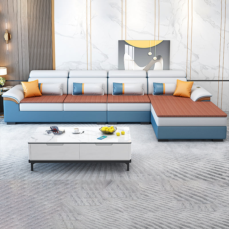 Storage Cushion Back 4-Seater L-Shape Sectional Sofa with Chaise Clearhalo 'furn' 'furn_sectionals' 'Furniture' 'furniture_sectionals' 'kitchen' 'kitchen_sectionals' 'Living Room Furniture' 'Sectionals' 4822548