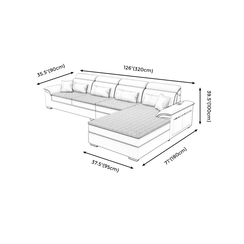 Storage Cushion Back 4-Seater L-Shape Sectional Sofa with Chaise Clearhalo 'furn' 'furn_sectionals' 'Furniture' 'furniture_sectionals' 'kitchen' 'kitchen_sectionals' 'Living Room Furniture' 'Sectionals' 4822562