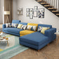 Faux Leather Contemporary Modular Sectional for Four People with Storage Blue-Yellow Clearhalo 'furn' 'furn_sectionals' 'Furniture' 'furniture_sectionals' 'kitchen' 'kitchen_sectionals' 'Living Room Furniture' 'Sectionals' 4822594