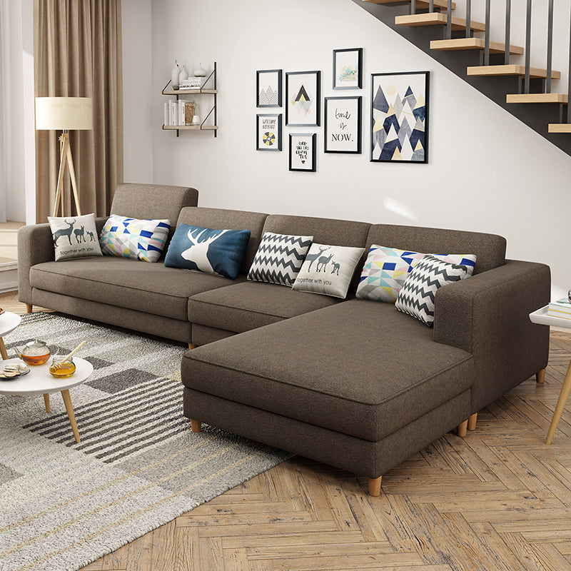 Faux Leather Contemporary Modular Sectional for Four People with Storage Light Tan Memory Foam Clearhalo 'furn' 'furn_sectionals' 'Furniture' 'furniture_sectionals' 'kitchen' 'kitchen_sectionals' 'Living Room Furniture' 'Sectionals' 4822604