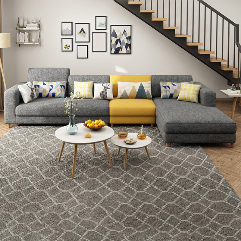 Faux Leather Contemporary Modular Sectional for Four People with Storage Clearhalo 'furn' 'furn_sectionals' 'Furniture' 'furniture_sectionals' 'kitchen' 'kitchen_sectionals' 'Living Room Furniture' 'Sectionals' 4822609