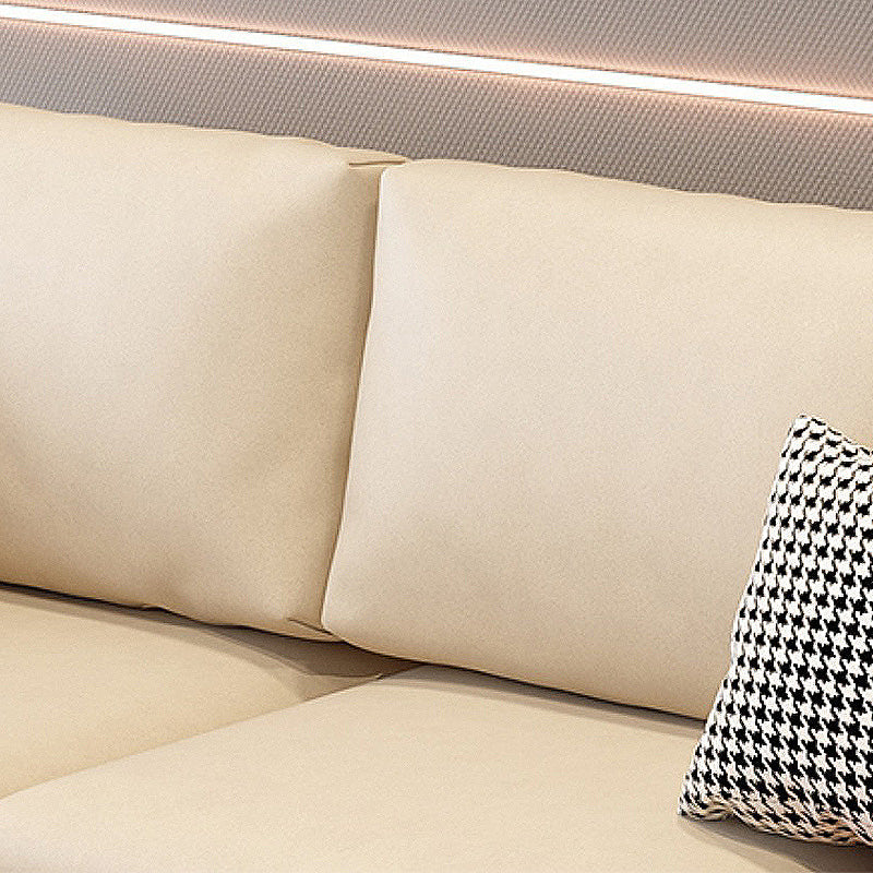 124x67x29.5 Faux Leather Sectiona Square Arm for Living Room Clearhalo 'furn' 'furn_sectionals' 'Furniture' 'furniture_sectionals' 'kitchen' 'kitchen_sectionals' 'Living Room Furniture' 'Sectionals' 4822643