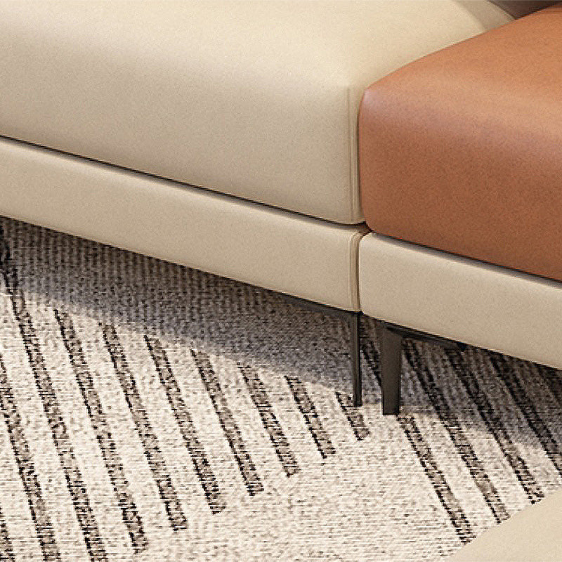 124x67x29.5 Faux Leather Sectiona Square Arm for Living Room Clearhalo 'furn' 'furn_sectionals' 'Furniture' 'furniture_sectionals' 'kitchen' 'kitchen_sectionals' 'Living Room Furniture' 'Sectionals' 4822644