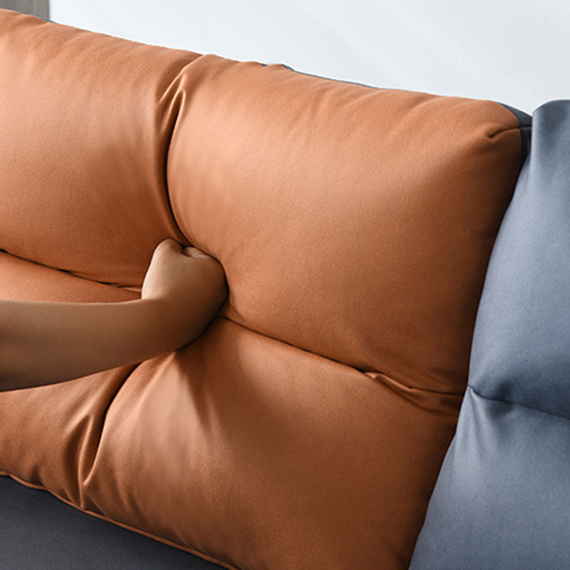 Modern Faux Leather Sectional Square Arm for Living Room with Storage Clearhalo 'furn' 'furn_sectionals' 'Furniture' 'furniture_sectionals' 'kitchen' 'kitchen_sectionals' 'Living Room Furniture' 'Sectionals' 4822658