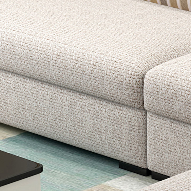 120.08"L x 70.87"W x 37.4"H Farmhouse Fabric Cushion Back Sectionals with Pillows Clearhalo 'furn' 'furn_sectionals' 'Furniture' 'furniture_sectionals' 'kitchen' 'kitchen_sectionals' 'Living Room Furniture' 'Sectionals' 4822675