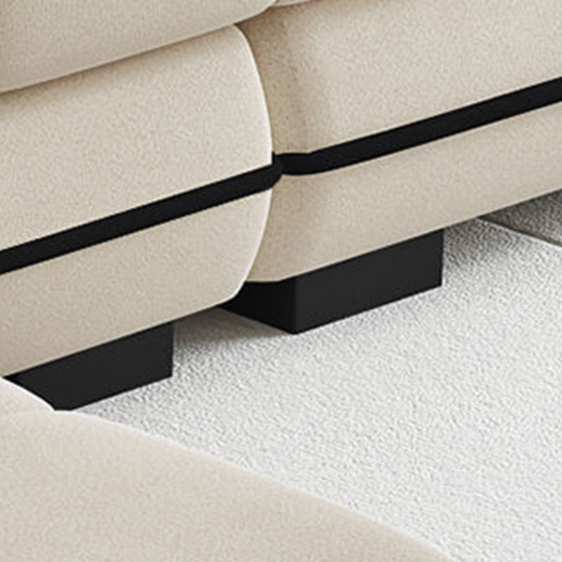 Cream Contemporary Pillow Top Arm Sectional for Living Room, Apartment Clearhalo 'furn' 'furn_sectionals' 'Furniture' 'furniture_sectionals' 'kitchen' 'kitchen_sectionals' 'Living Room Furniture' 'Sectionals' 4822717