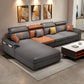4-Seater L-Shape Storage Cushion Back Sectional Sofa with Chaise Dark Gray Left Clearhalo 'furn' 'furn_sectionals' 'Furniture' 'furniture_sectionals' 'kitchen' 'kitchen_sectionals' 'Living Room Furniture' 'Sectionals' 4822726