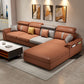 4-Seater L-Shape Storage Cushion Back Sectional Sofa with Chaise Orange Right Clearhalo 'furn' 'furn_sectionals' 'Furniture' 'furniture_sectionals' 'kitchen' 'kitchen_sectionals' 'Living Room Furniture' 'Sectionals' 4822727