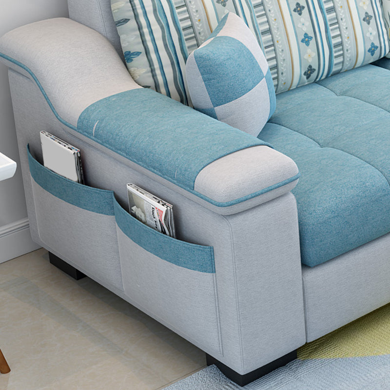 Modern Square Arm Sectionals 106.3"L x 57"W x 35.43"H High Back Sofa with Storage Clearhalo 'furn' 'furn_sectionals' 'Furniture' 'furniture_sectionals' 'kitchen' 'kitchen_sectionals' 'Living Room Furniture' 'Sectionals' 4822748