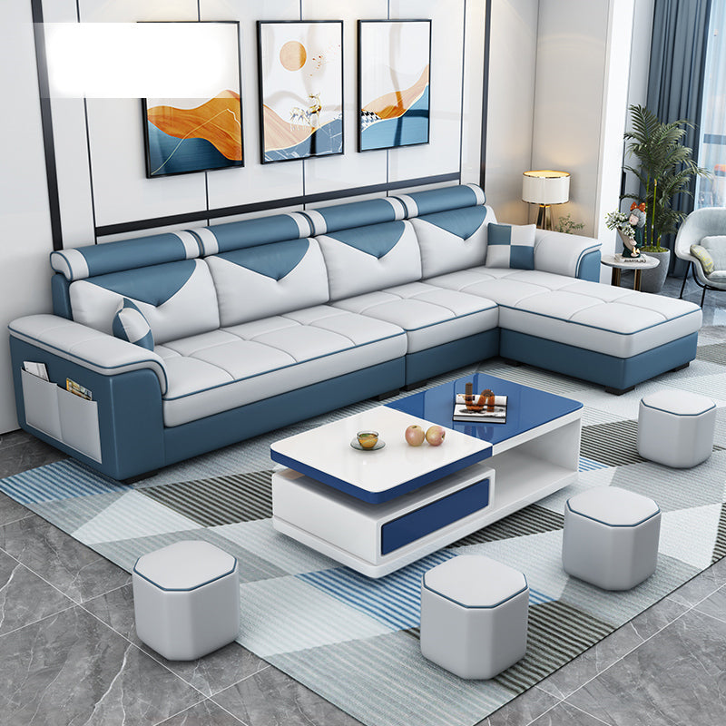 Contemporary Removable Cushions Sectionals 35.43"High Pillow Top Arm Sofa with Storage 108"L x 57"W x 35"H Clearhalo 'furn' 'furn_sectionals' 'Furniture' 'furniture_sectionals' 'kitchen' 'kitchen_sectionals' 'Living Room Furniture' 'Sectionals' 4822758
