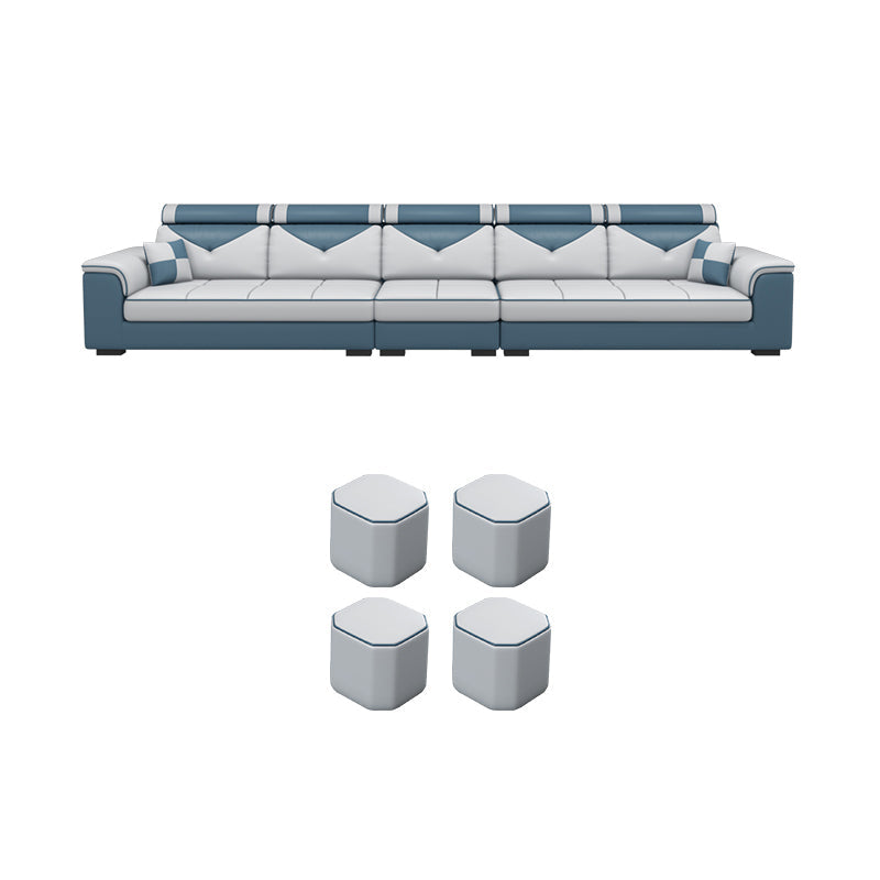 Contemporary Removable Cushions Sectionals 35.43"High Pillow Top Arm Sofa with Storage 130"L x 33.5"W x 35"H Clearhalo 'furn' 'furn_sectionals' 'Furniture' 'furniture_sectionals' 'kitchen' 'kitchen_sectionals' 'Living Room Furniture' 'Sectionals' 4822759