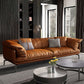 Brown Leather/Faux Leather Sectional Pillow Top Arm for Living Room 110"L x 35.5"W x 33"H Clearhalo 'furn' 'furn_sectionals' 'Furniture' 'furniture_sectionals' 'kitchen' 'kitchen_sectionals' 'Living Room Furniture' 'Sectionals' 4822775