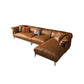 Brown Leather/Faux Leather Sectional Pillow Top Arm for Living Room 142"L x 67"W x 33.5"H Clearhalo 'furn' 'furn_sectionals' 'Furniture' 'furniture_sectionals' 'kitchen' 'kitchen_sectionals' 'Living Room Furniture' 'Sectionals' 4822780
