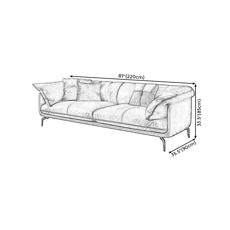 Brown Leather/Faux Leather Sectional Pillow Top Arm for Living Room Clearhalo 'furn' 'furn_sectionals' 'Furniture' 'furniture_sectionals' 'kitchen' 'kitchen_sectionals' 'Living Room Furniture' 'Sectionals' 4822789