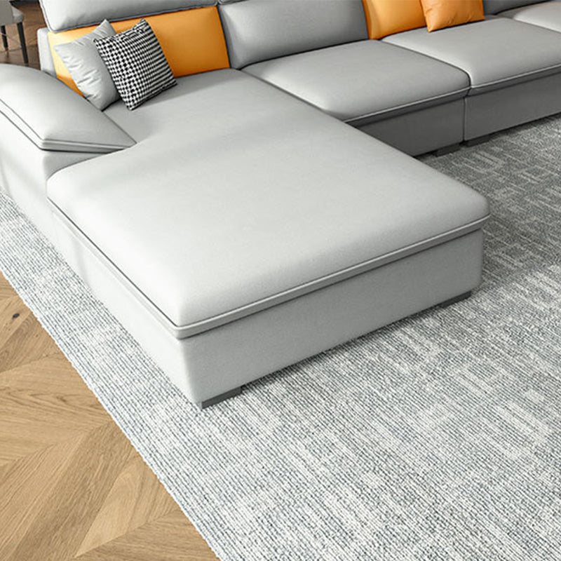 Pillow Top Arms Stain-Resistant Soft Modular Sectionals with Reversible Chaise Clearhalo 'furn' 'furn_sectionals' 'Furniture' 'furniture_sectionals' 'kitchen' 'kitchen_sectionals' 'Living Room Furniture' 'Sectionals' 4822802