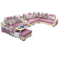 Sloped Arms Pillowed Back Cushions Sectionals Sofas for Living Room Pink Clearhalo 'furn' 'furn_sectionals' 'Furniture' 'furniture_sectionals' 'kitchen' 'kitchen_sectionals' 'Living Room Furniture' 'Sectionals' 4822819