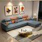 Stain-Resistant L-Shape Flared Arm Sectional Sofa with Chaise for Four People Light Blue Right Clearhalo 'furn' 'furn_sectionals' 'Furniture' 'furniture_sectionals' 'kitchen' 'kitchen_sectionals' 'Living Room Furniture' 'Sectionals' 4822852