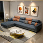 Stain-Resistant L-Shape Flared Arm Sectional Sofa with Chaise for Four People Dark Blue Left Clearhalo 'furn' 'furn_sectionals' 'Furniture' 'furniture_sectionals' 'kitchen' 'kitchen_sectionals' 'Living Room Furniture' 'Sectionals' 4822862