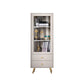 Glam Vertical Standard Bookcase Manufactured Wood Bookcase with Door and Drawers 23.6"L x 11.8"W x 62.8"H Champagne Clearhalo 'Bookcases' 'furn' 'furn_bookcases' 'Furniture' 'furniture_bookcases' 'kitchen' 'kitchen_bookcases' 'Living Room Furniture' 'Office Furniture' 4822886