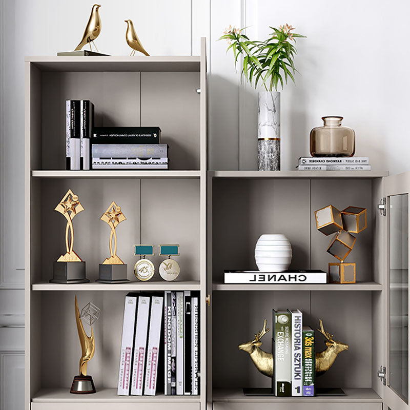 Glam Vertical Standard Bookcase Manufactured Wood Bookcase with Door and Drawers Clearhalo 'Bookcases' 'furn' 'furn_bookcases' 'Furniture' 'furniture_bookcases' 'kitchen' 'kitchen_bookcases' 'Living Room Furniture' 'Office Furniture' 4822894