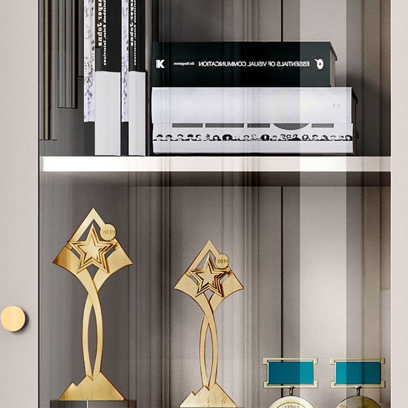 Glam Vertical Standard Bookcase Manufactured Wood Bookcase with Door and Drawers Clearhalo 'Bookcases' 'furn' 'furn_bookcases' 'Furniture' 'furniture_bookcases' 'kitchen' 'kitchen_bookcases' 'Living Room Furniture' 'Office Furniture' 4822895