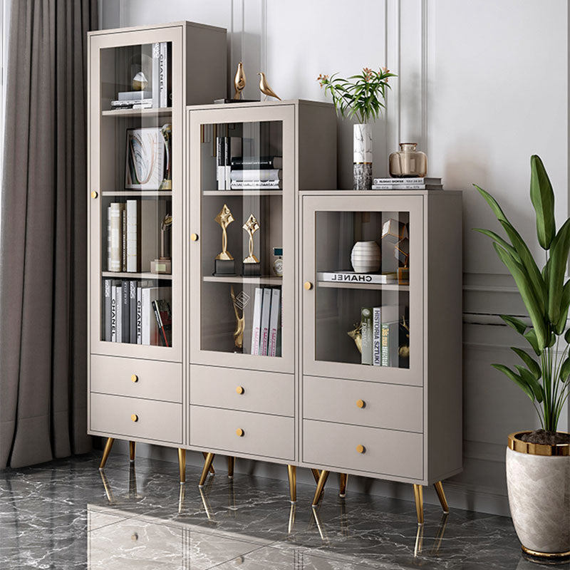 Glam Vertical Standard Bookcase Manufactured Wood Bookcase with Door and Drawers Clearhalo 'Bookcases' 'furn' 'furn_bookcases' 'Furniture' 'furniture_bookcases' 'kitchen' 'kitchen_bookcases' 'Living Room Furniture' 'Office Furniture' 4822896