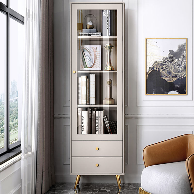 Glam Vertical Standard Bookcase Manufactured Wood Bookcase with Door and Drawers Clearhalo 'Bookcases' 'furn' 'furn_bookcases' 'Furniture' 'furniture_bookcases' 'kitchen' 'kitchen_bookcases' 'Living Room Furniture' 'Office Furniture' 4822897