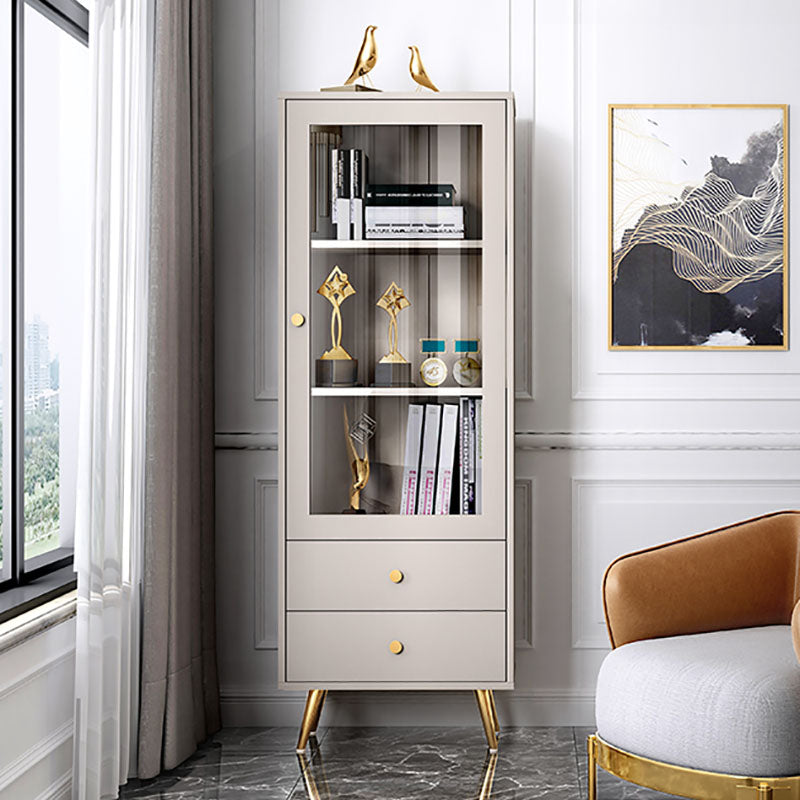 Glam Vertical Standard Bookcase Manufactured Wood Bookcase with Door and Drawers Clearhalo 'Bookcases' 'furn' 'furn_bookcases' 'Furniture' 'furniture_bookcases' 'kitchen' 'kitchen_bookcases' 'Living Room Furniture' 'Office Furniture' 4822898
